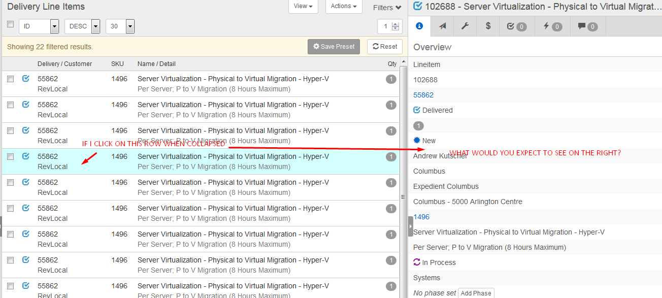 Delivery Tracker - Line Item Detail